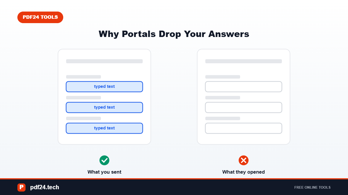 Filled form versus empty form after portal re-render