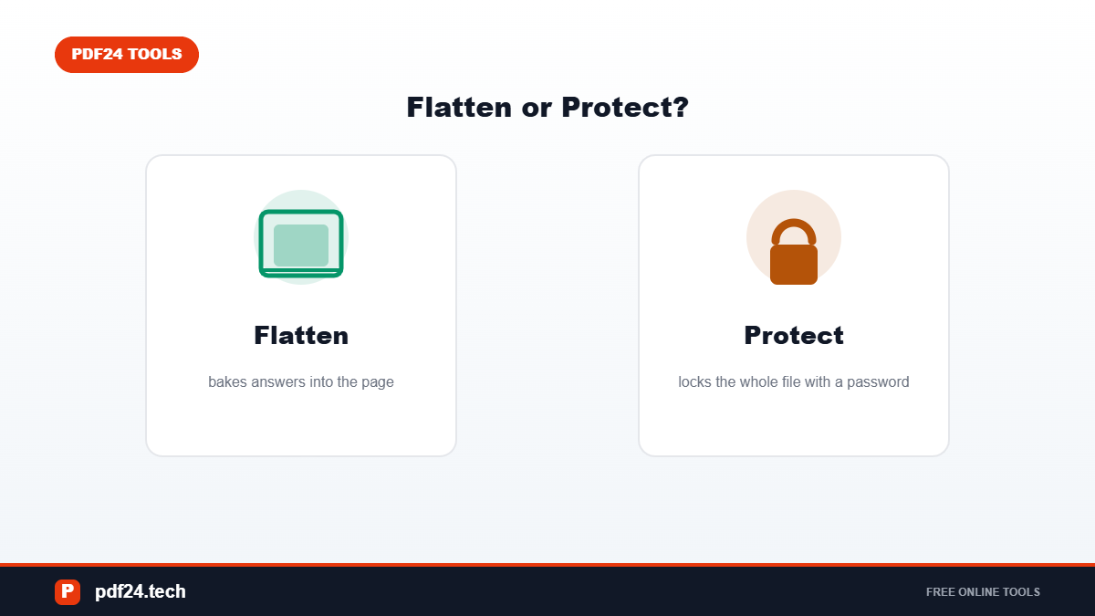 Flatten versus password protect decision panels